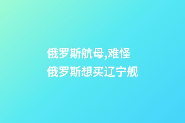 俄罗斯航母,难怪俄罗斯想买辽宁舰-第1张-观点-玄机派