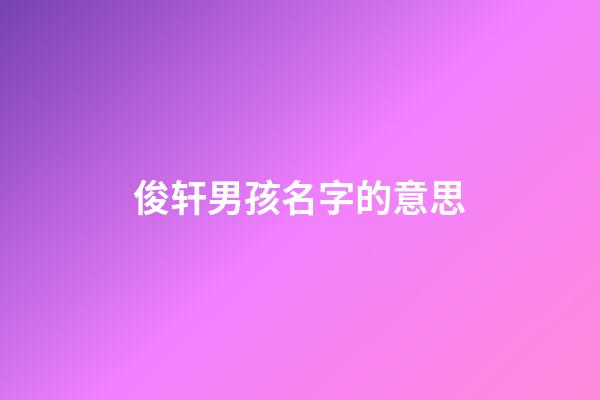 俊轩男孩名字的意思(俊轩名字的由来)-第1张-男孩起名-玄机派