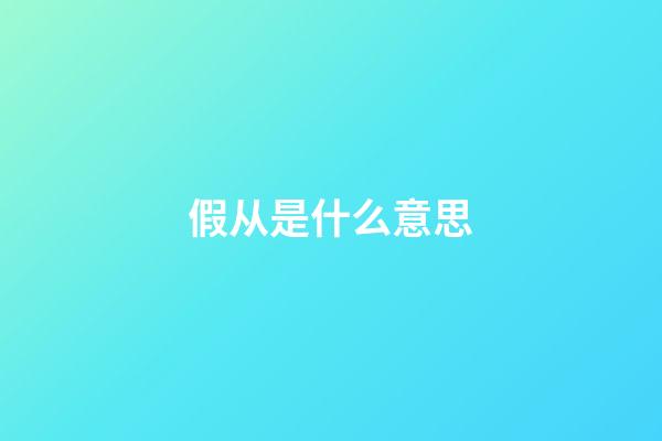 假从是什么意思