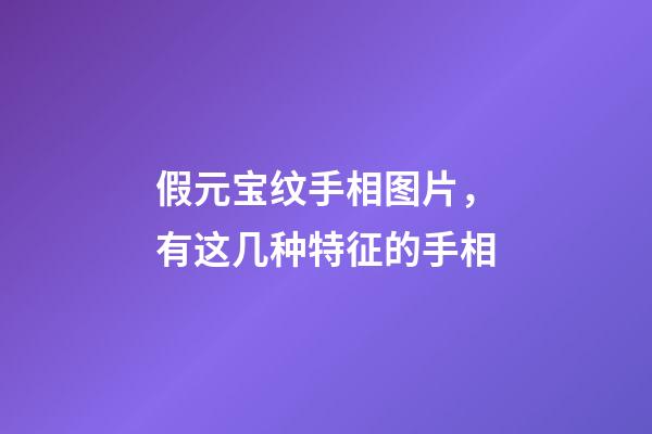 假元宝纹手相图片，有这几种特征的手相-第1张-观点-玄机派