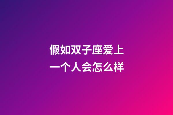假如双子座爱上一个人会怎么样-第1张-星座运势-玄机派