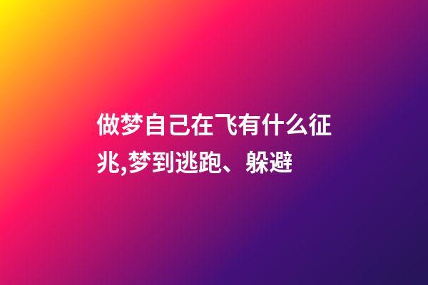 做梦自己在飞有什么征兆,梦到逃跑、躲避-第1张-观点-玄机派