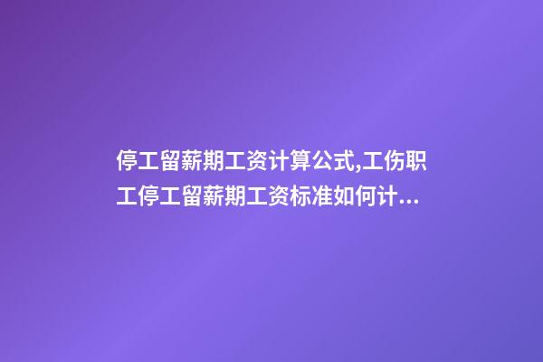 停工留薪期工资计算公式,工伤职工停工留薪期工资标准如何计算-第1张-观点-玄机派