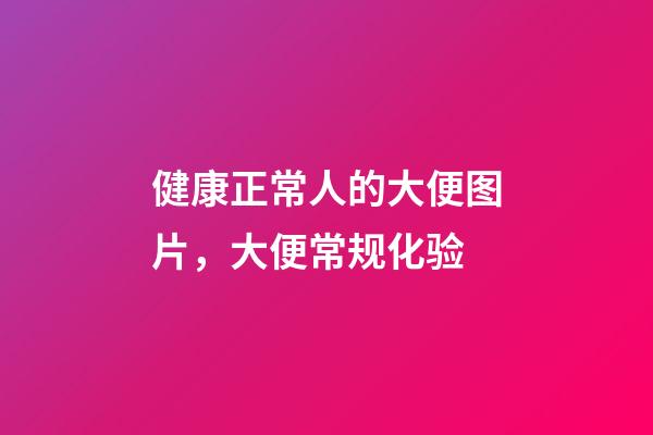健康正常人的大便图片，大便常规化验-第1张-观点-玄机派
