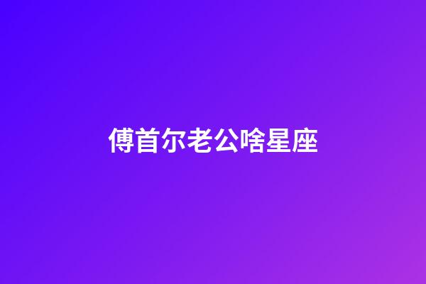 傅首尔老公啥星座-第1张-星座运势-玄机派