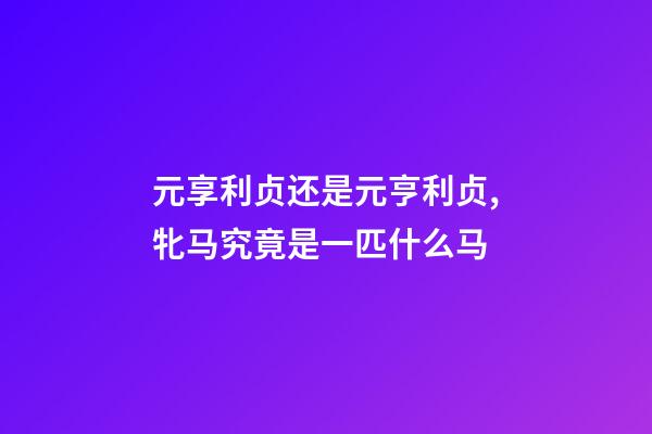 元享利贞还是元亨利贞,牝马究竟是一匹什么马-第1张-观点-玄机派