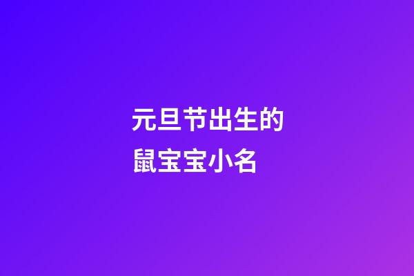元旦节出生的鼠宝宝小名