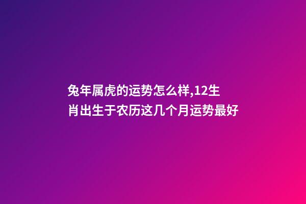 兔年属虎的运势怎么样,12生肖出生于农历这几个月运势最好(一)-第1张-观点-玄机派