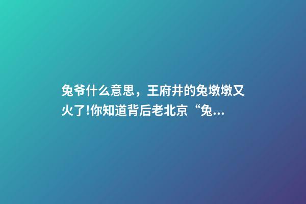 兔爷什么意思，王府井的兔墩墩又火了!你知道背后老北京“兔爷”的故事吗-第1张-观点-玄机派