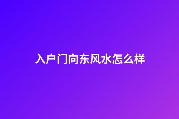 入户门向东风水怎么样
