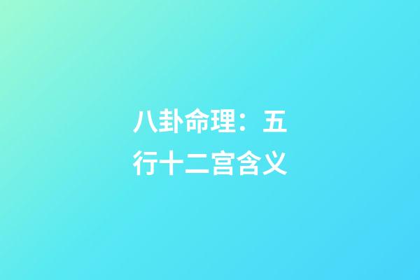 八卦命理：五行十二宫含义