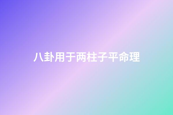 八卦用于两柱子平命理