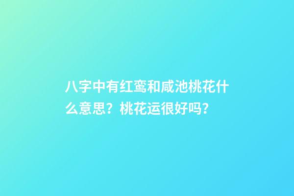 八字中有红鸾和咸池桃花什么意思？桃花运很好吗？