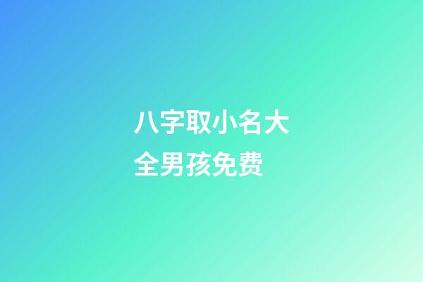 八字取小名大全男孩免费(小孩八字起名)-第1张-男孩起名-玄机派