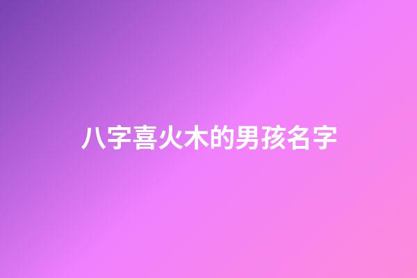 八字喜火木的男孩名字(八字喜火木的男孩名字推荐)-第1张-男孩起名-玄机派