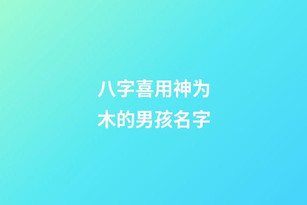 八字喜用神为木的男孩名字(八字喜用神为木的男孩名字有哪些)-第1张-男孩起名-玄机派