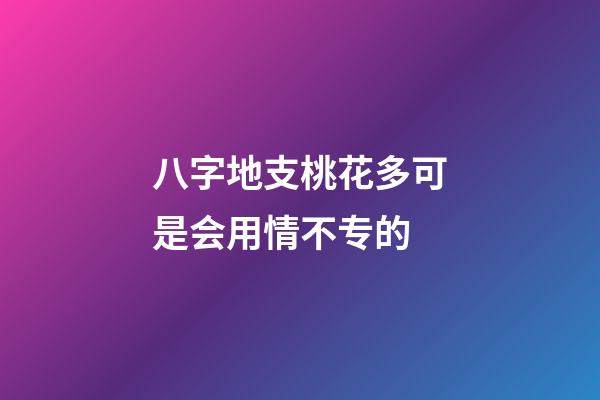 八字地支桃花多可是会用情不专的