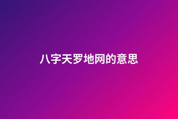 八字天罗地网的意思