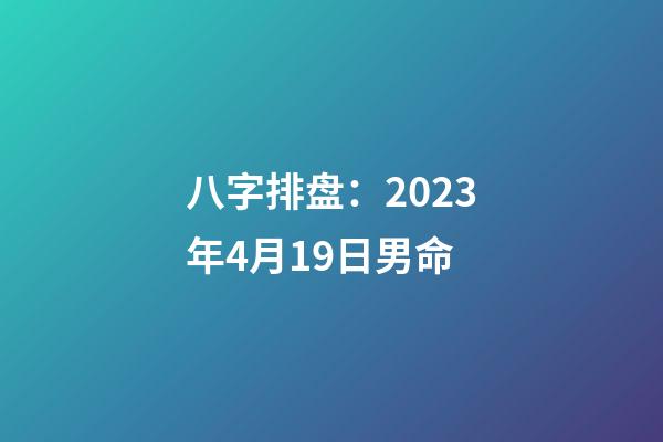 八字排盘：2023年4月19日男命