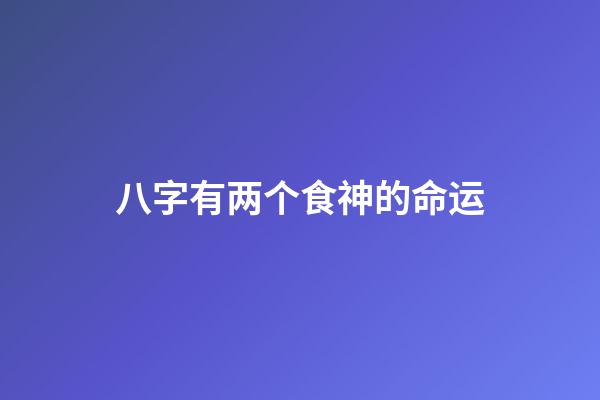 八字有两个食神的命运