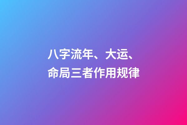 八字流年、大运、命局三者作用规律