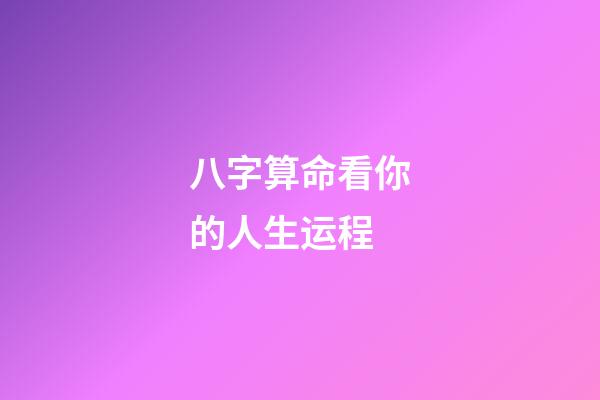 八字算命看你的人生运程