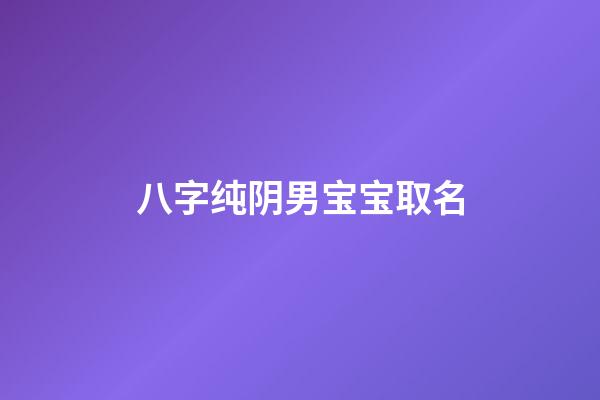 八字纯阴男宝宝取名(八字纯阴男宝宝取名字)-第1张-男孩起名-玄机派