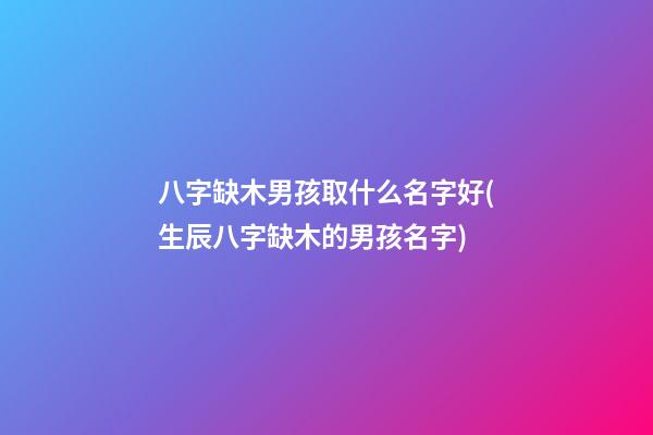 八字缺木男孩取什么名字好(生辰八字缺木的男孩名字)