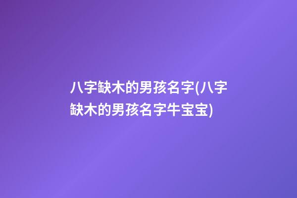 八字缺木的男孩名字(八字缺木的男孩名字牛宝宝)