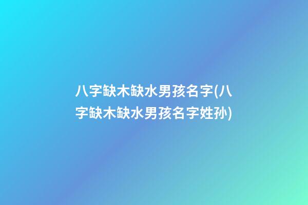 八字缺木缺水男孩名字(八字缺木缺水男孩名字姓孙)