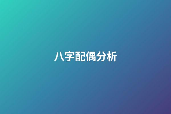 八字配偶分析