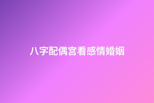 八字配偶宫看感情婚姻