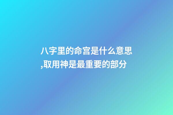 八字里的命宫是什么意思,取用神是最重要的部分-第1张-观点-玄机派