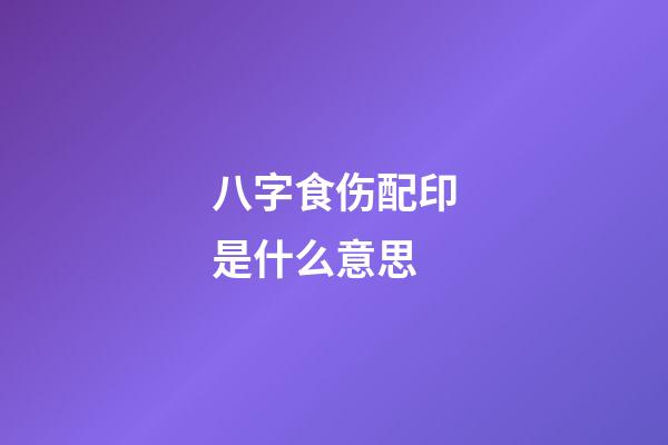八字食伤配印是什么意思