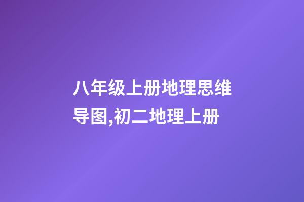 八年级上册地理思维导图,初二地理上册-第1张-观点-玄机派