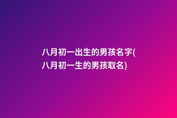八月初一出生的男孩名字(八月初一生的男孩取名)
