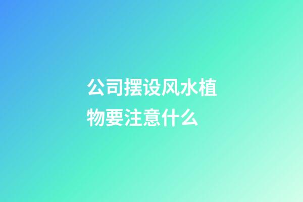 公司摆设风水植物要注意什么