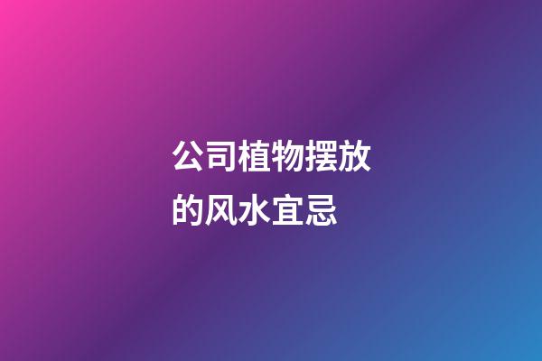 公司植物摆放的风水宜忌