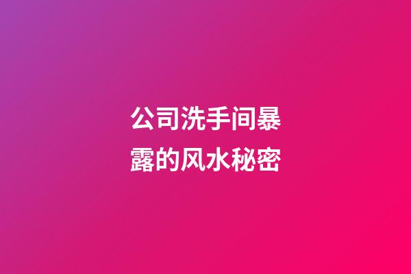 公司洗手间暴露的风水秘密