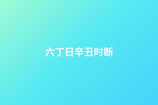 六丁日辛丑时断