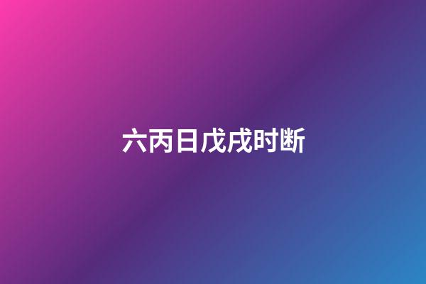 六丙日戊戌时断