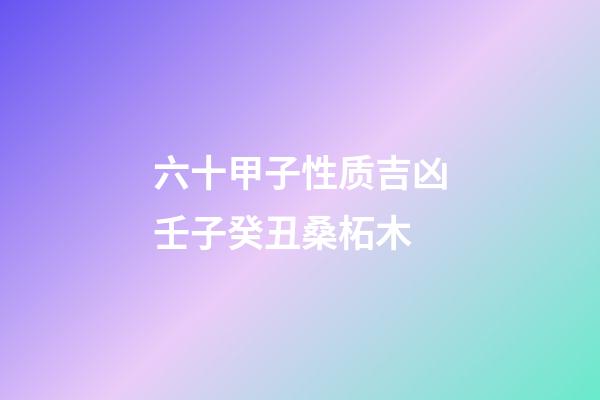 六十甲子性质吉凶壬子癸丑桑柘木