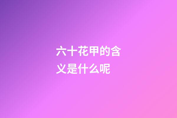 六十花甲的含义是什么呢