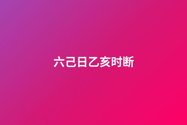 六己日乙亥时断