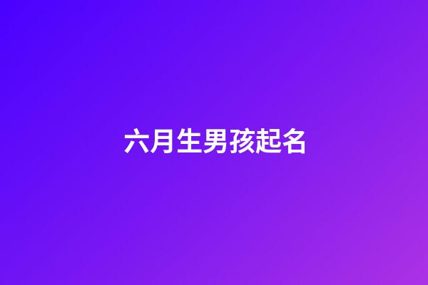 六月生男孩起名(6月生男孩起什么名字)-第1张-男孩起名-玄机派