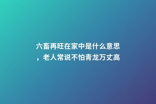 六畜再旺在家中是什么意思，老人常说不怕青龙万丈高-第1张-观点-玄机派