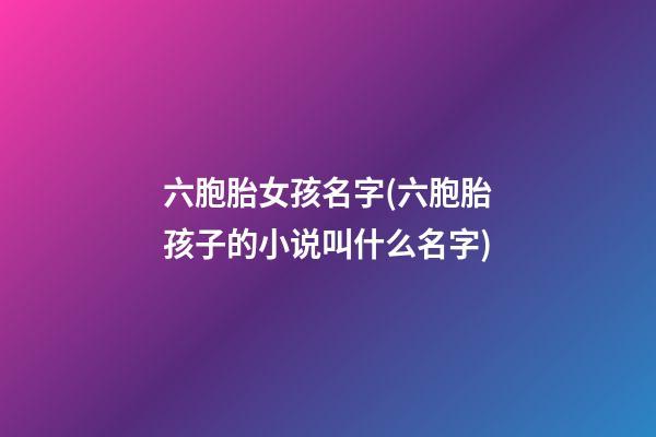 六胞胎女孩名字(六胞胎孩子的小说叫什么名字)