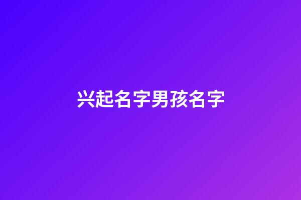 兴起名字男孩名字(兴字男孩儿名字大全)-第1张-男孩起名-玄机派