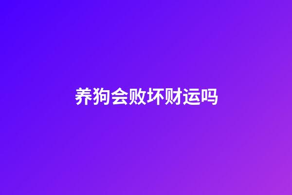 养狗会败坏财运吗