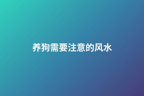 养狗需要注意的风水